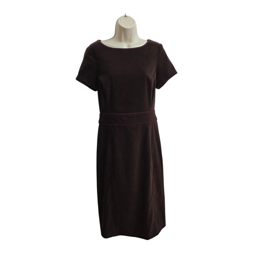 Vintage Y2K Velour AGB Dress Byer California Made USA Burgundy Sheath Size 8